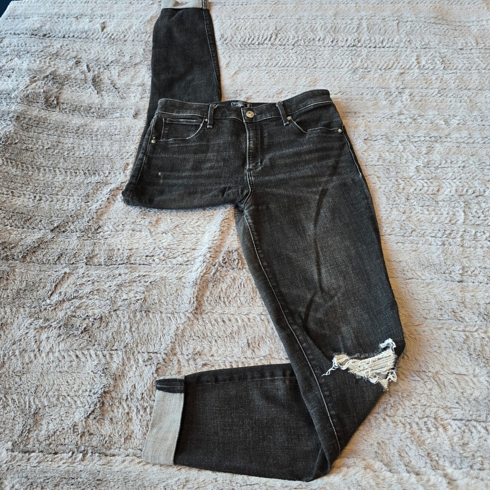 Abercrombie & Fitch Simone‎ High Rise Super Skinny Distressed Black Jeans 28 6R